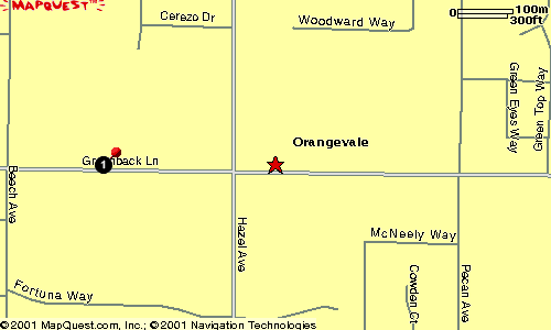 Denny's Orangevale close-in map